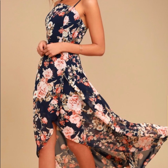 Lulus Dresses & Skirts - LIKE NEW Lulus floral navy high low dress